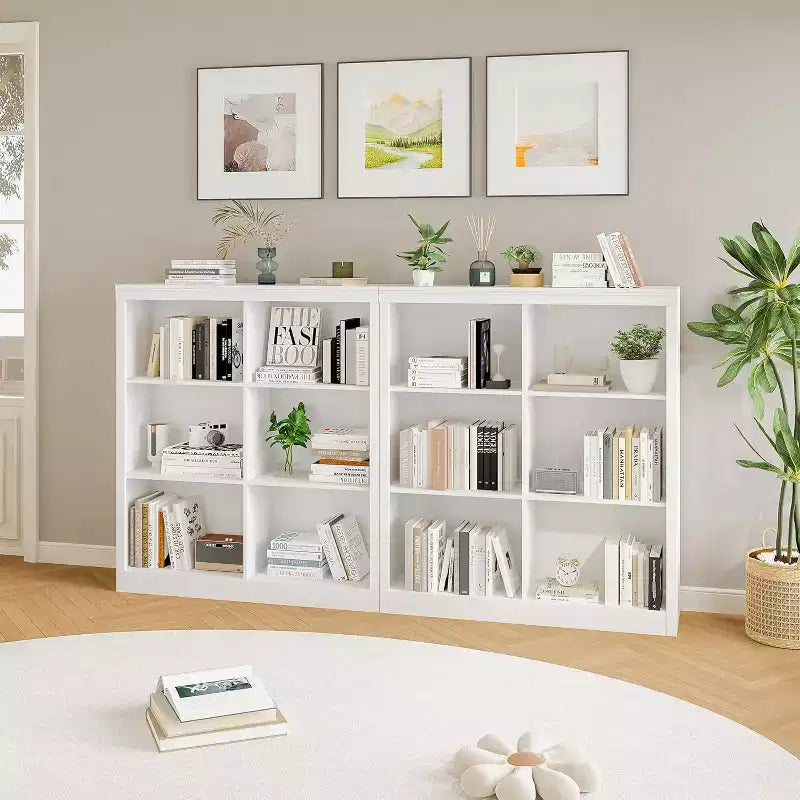 Meuble de rangement 6 cubes, étagère de présentation à 3 niveaux, étagère bibliothèque à casiers, bibliothèque moderne, bibliothèque ouverte en bois pour chambre, salle de classe, bureau