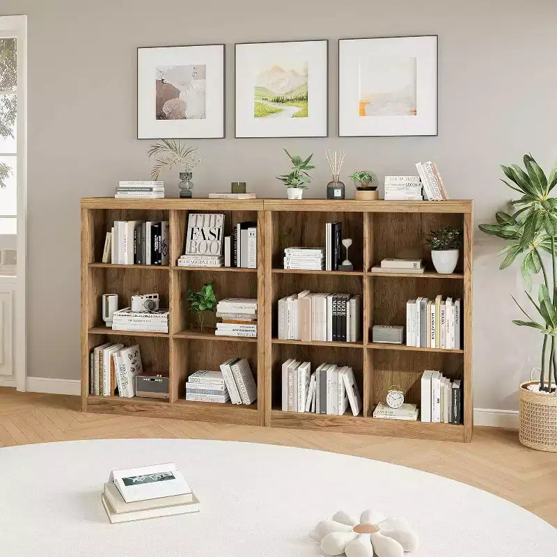 Meuble de rangement 6 cubes, étagère de présentation à 3 niveaux, étagère bibliothèque à casiers, bibliothèque moderne, bibliothèque ouverte en bois pour chambre, salle de classe, bureau