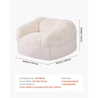 Pouf VEVOR, Fauteuil poire avec accoudoirs pour adultes, rembourrage moelleux en mousse haute densité avec fermeture éclair, Beige