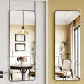 19 Inchx 51 Inch Over Door Mirror Hanging Full Length Back of Door Wall Mirror Black Matte Finish Anti Fog Strong Hold
