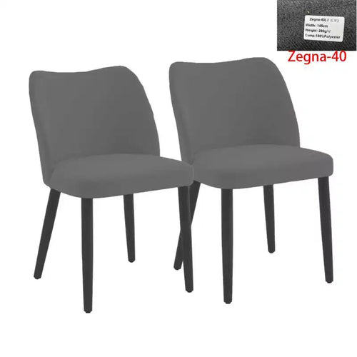 Chaises de salle à manger capitonnées fines à dossier en cœur, lot de 2 - Coussin moelleux et pieds en bois massif,