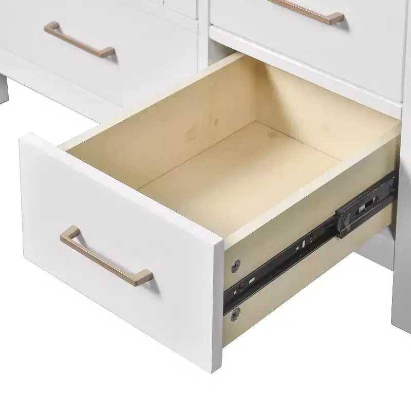 Meuble sous-vasque de salle de bain de 76 cm avec lavabo, Meuble de rangement de salle de bain avec tiroirs, Meuble sous-vasque simple avec portes à fermeture douce