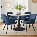 Lot de 2 chaises de salle à manger rembourrées avec accoudoirs, chaises d'appoint modernes avec pieds en métal, assise rembourrée confortable pour salle à manger, cuisine - Panipeachy