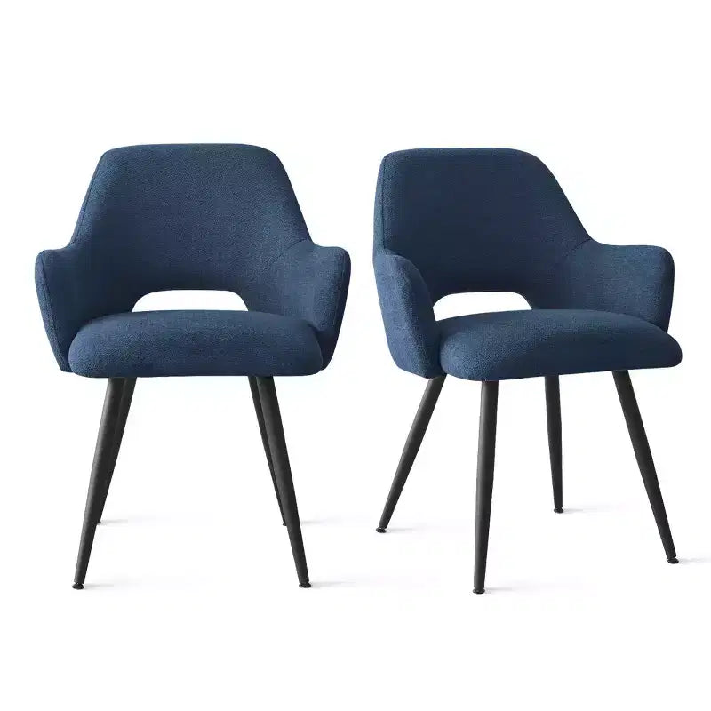 Lot de 2 chaises de salle à manger rembourrées avec accoudoirs, chaises d'appoint modernes avec pieds en métal, assise rembourrée confortable pour salle à manger, cuisine - Panipeachy