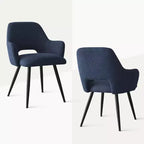 Lot de 2 chaises de salle à manger rembourrées avec accoudoirs, chaises d'appoint modernes avec pieds en métal, assise rembourrée confortable pour salle à manger, cuisine - Panipeachy