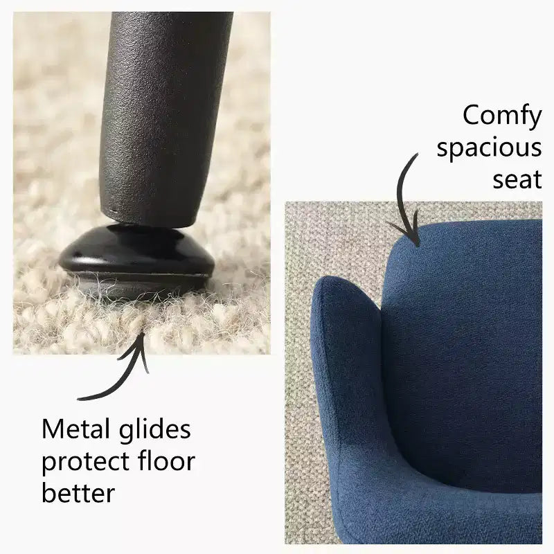 Lot de 2 chaises de salle à manger rembourrées avec accoudoirs, chaises d'appoint modernes avec pieds en métal, assise rembourrée confortable pour salle à manger, cuisine - Panipeachy
