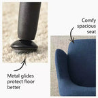 Lot de 2 chaises de salle à manger rembourrées avec accoudoirs, chaises d'appoint modernes avec pieds en métal, assise rembourrée confortable pour salle à manger, cuisine - Panipeachy