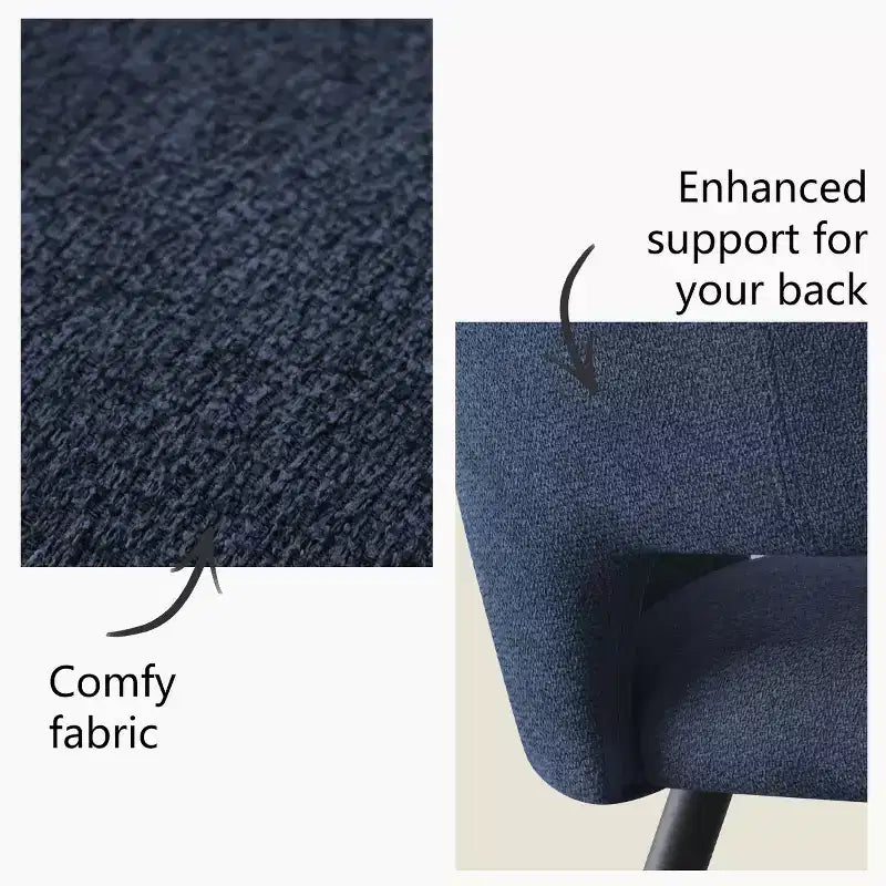 Lot de 2 chaises de salle à manger rembourrées avec accoudoirs, chaises d'appoint modernes avec pieds en métal, assise rembourrée confortable pour salle à manger, cuisine - Panipeachy