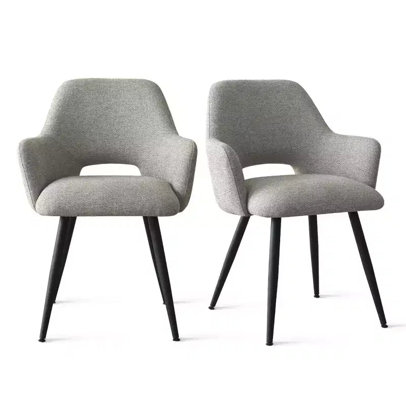 Lot de 2 chaises de salle à manger rembourrées avec accoudoirs, chaises d'appoint modernes avec pieds en métal, assise rembourrée confortable pour salle à manger, cuisine - Panipeachy