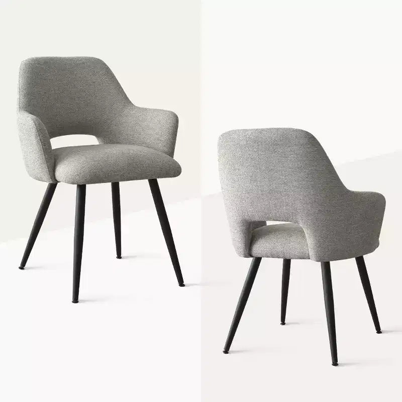 Lot de 2 chaises de salle à manger rembourrées avec accoudoirs, chaises d'appoint modernes avec pieds en métal, assise rembourrée confortable pour salle à manger, cuisine - Panipeachy