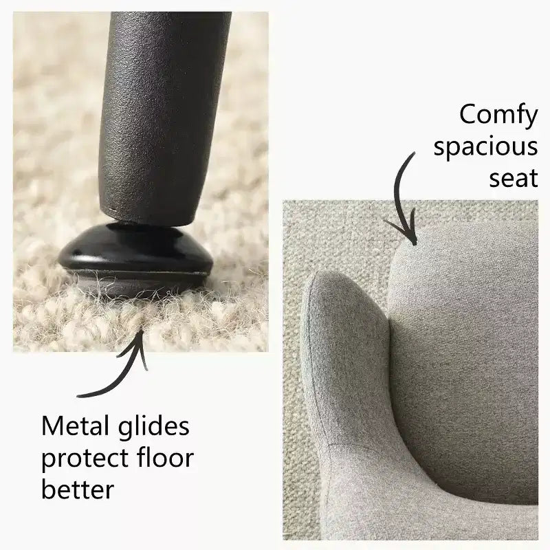 Lot de 2 chaises de salle à manger rembourrées avec accoudoirs, chaises d'appoint modernes avec pieds en métal, assise rembourrée confortable pour salle à manger, cuisine - Panipeachy