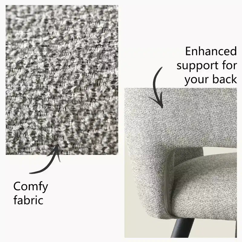 Lot de 2 chaises de salle à manger rembourrées avec accoudoirs, chaises d'appoint modernes avec pieds en métal, assise rembourrée confortable pour salle à manger, cuisine - Panipeachy