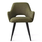 Lot de 2 chaises de salle à manger rembourrées avec accoudoirs, chaises d'appoint modernes avec pieds en métal, assise rembourrée confortable pour salle à manger, cuisine - Panipeachy