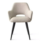 Lot de 2 chaises de salle à manger rembourrées avec accoudoirs, chaises d'appoint modernes avec pieds en métal, assise rembourrée confortable pour salle à manger, cuisine - Panipeachy