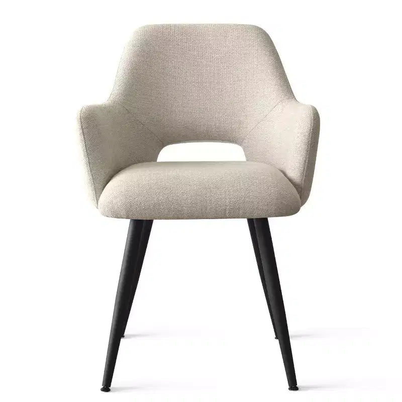 Lot de 2 chaises de salle à manger rembourrées avec accoudoirs, chaises d'appoint modernes avec pieds en métal, assise rembourrée confortable pour salle à manger, cuisine - Panipeachy