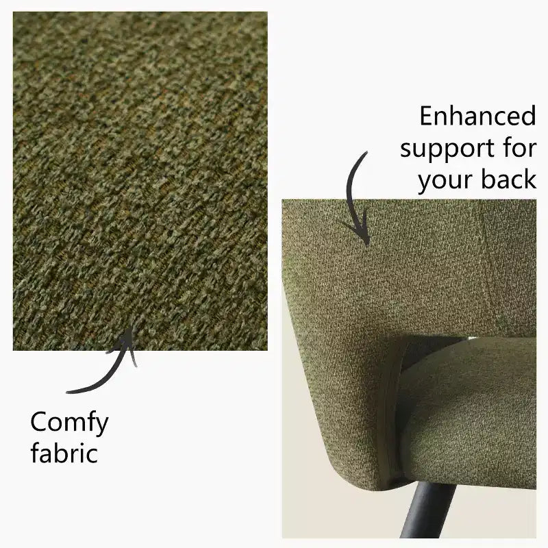 Lot de 2 chaises de salle à manger rembourrées avec accoudoirs, chaises d'appoint modernes avec pieds en métal, assise rembourrée confortable pour salle à manger, cuisine - Panipeachy