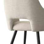 Lot de 2 chaises de salle à manger rembourrées avec accoudoirs, chaises d'appoint modernes avec pieds en métal, assise rembourrée confortable pour salle à manger, cuisine - Panipeachy