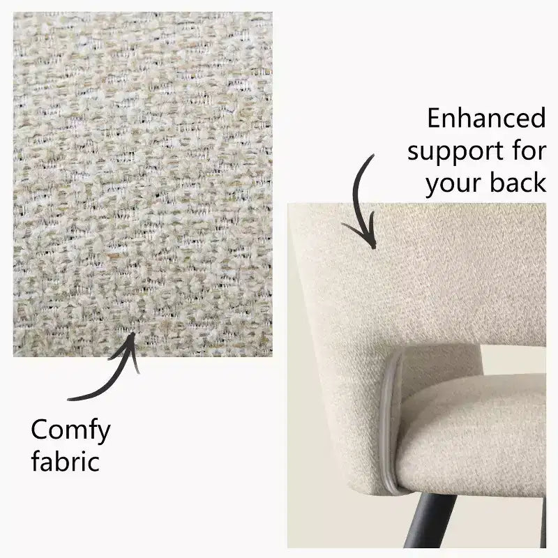 Lot de 2 chaises de salle à manger rembourrées avec accoudoirs, chaises d'appoint modernes avec pieds en métal, assise rembourrée confortable pour salle à manger, cuisine - Panipeachy