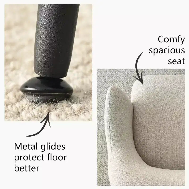 Lot de 2 chaises de salle à manger rembourrées avec accoudoirs, chaises d'appoint modernes avec pieds en métal, assise rembourrée confortable pour salle à manger, cuisine - Panipeachy