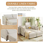 Canapé sectionnel, canapé d'angle en U avec méridienne réversible, canapé-lit convertible avec rangement supplémentaire pour salon, bureau, chambre à coucher beige