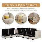 Canapé sectionnel, canapé d'angle en U avec méridienne réversible, canapé-lit convertible avec rangement supplémentaire pour salon, bureau, chambre à coucher beige
