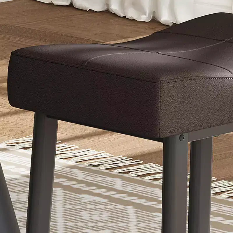 Lot de 2 tabourets de bar à hauteur de comptoir, en cuir PU avec pieds en métal robuste, sièges épais en forme de selle, tabourets de petit-déjeuner