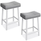 Lot de 2 tabourets de bar à hauteur de comptoir, en cuir PU avec pieds en métal robuste, sièges épais en forme de selle, tabourets de petit-déjeuner