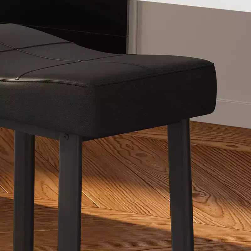 Lot de 2 tabourets de bar à hauteur de comptoir, en cuir PU avec pieds en métal robuste, sièges épais en forme de selle, tabourets de petit-déjeuner