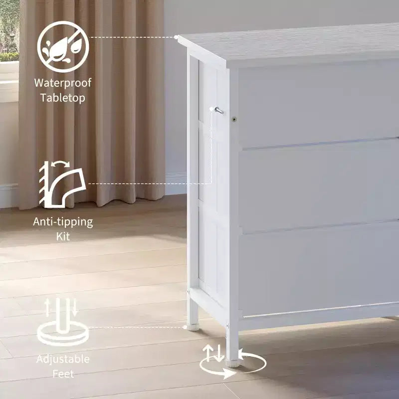 COZONY 70 Commode Noire avec 13 Tiroirs en Tissu et Lumières LED, Meuble TV Large avec Cadre Métallique pour Chambre et Salon