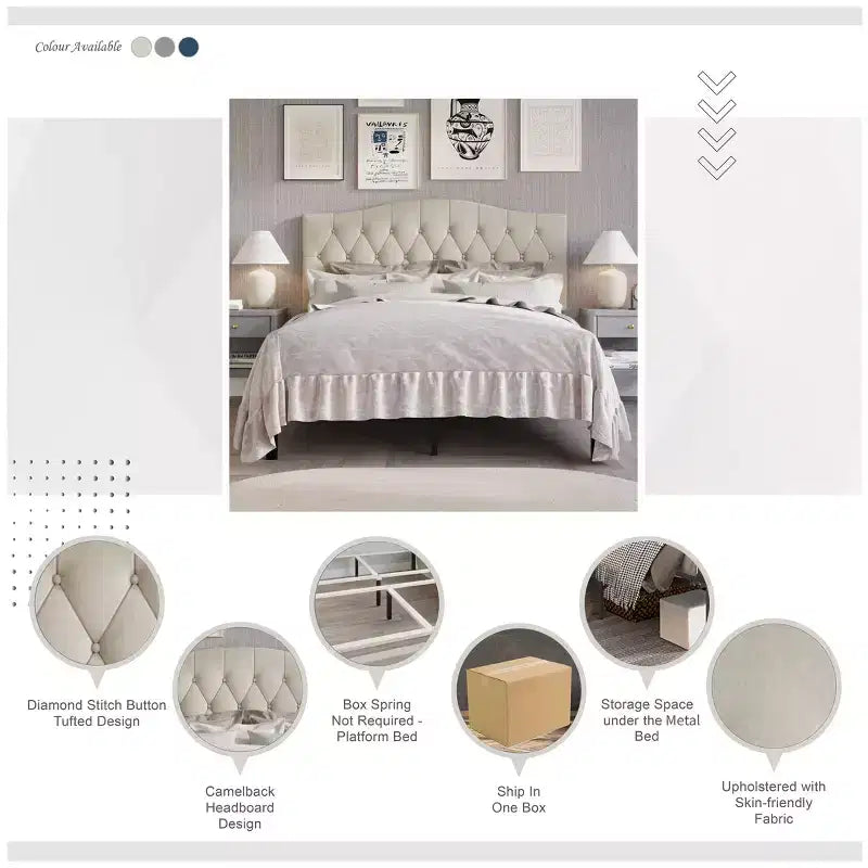 ChaletPosh Linen Platform Bed