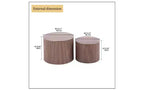 TUYOHW Lot de 2 tables d'appoint gigognes modernes, tables basses rondes étanches, tables d'appoint sans assemblage pour salon, table de chevet de chambre