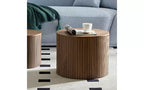 TUYOHW Lot de 2 tables d'appoint gigognes modernes, tables basses rondes étanches, tables d'appoint sans assemblage pour salon, table de chevet de chambre