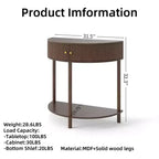 JVNOXK Table console ondulée fabriquée à la main de 80 cm, avec tiroirs texturés en 3D, dotée de deux tiroirs de rangement et d'une étagère inférieure. Marron