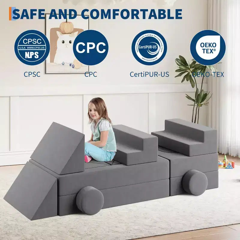 Garvee Canapé modulaire pour enfants 22 pièces, canapé convertible en mousse pour chambre et salle de jeux, canapé 2 placesCréatif, confortable et personnalisable