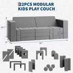 Garvee Canapé modulaire pour enfants 22 pièces, canapé convertible en mousse pour chambre et salle de jeux, canapé 2 placesCréatif, confortable et personnalisable