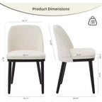 Chaise de salle à manger COZONY en cuir rembourrée, pieds en bois, dossier ailé, coussin épais, pour salle à manger et salon