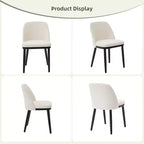 Chaise de salle à manger COZONY en cuir rembourrée, pieds en bois, dossier ailé, coussin épais, pour salle à manger et salon