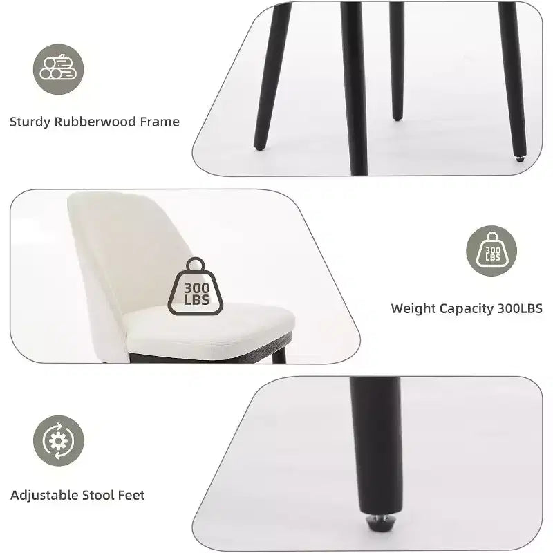 Chaise de salle à manger COZONY en cuir rembourrée, pieds en bois, dossier ailé, coussin épais, pour salle à manger et salon