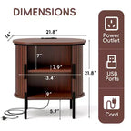 Buffet moderne du milieu du siècle Bestier avec portes coulissantes à lattes, prise de courant intégrée et ports USB