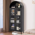 COZONY 73 Tall Arched Pantry Cabinet with Glass Doors, 2 Adjustable Shelves for Kitchen, Living & Dining Room