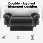 Chaise de bureau ergonomique 200 kg en cuir PU, fauteuil d'ordinateur avec soutien lombaire et dossier haut, chaise de bureau ergonomique avec appui-tête relevable, noir