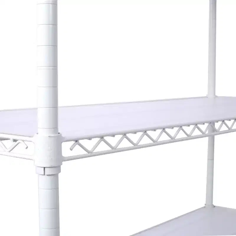 Étagère métallique VIYET à 6 niveaux 6000 lb, homologuée NSF, pour charges lourdes, avec roulettes et tapis d'étagères (Blanc)
