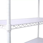 Étagère métallique VIYET à 6 niveaux 6000 lb, homologuée NSF, pour charges lourdes, avec roulettes et tapis d'étagères (Blanc)