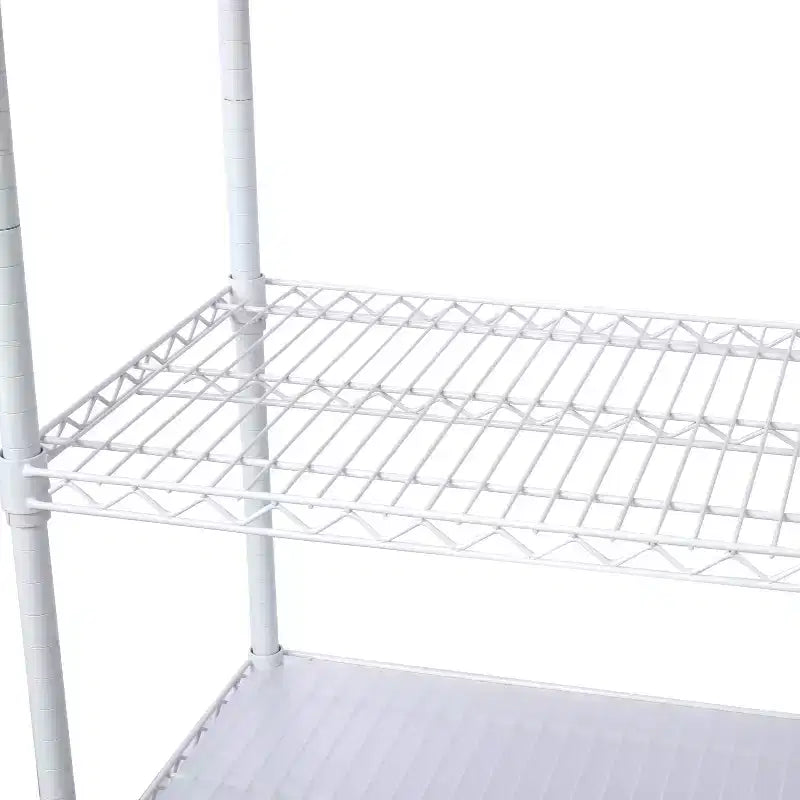 Étagère métallique VIYET à 6 niveaux 6000 lb, homologuée NSF, pour charges lourdes, avec roulettes et tapis d'étagères (Blanc)