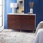 Commode 6 tiroirs Genevieve - DRS5002 - Noyer/Blanc - Safavieh
