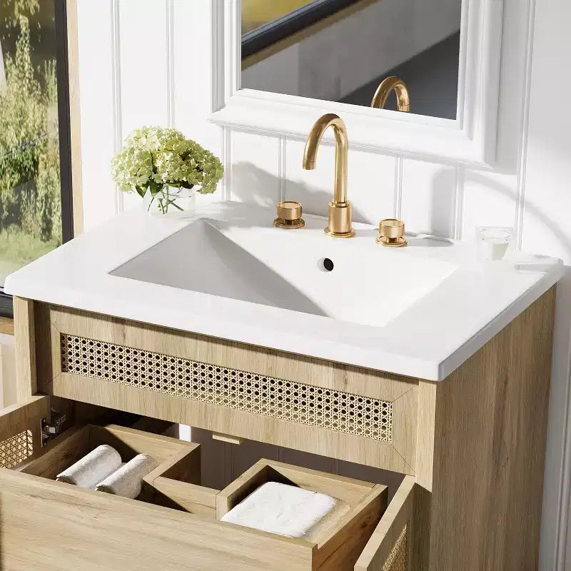 Table basse ronde de rangement rainurée JVNOXK de 31,8 pouces, en bois de pin massif, portes coulissantes, compartiments intérieurs spacieux, durable, finition noyer