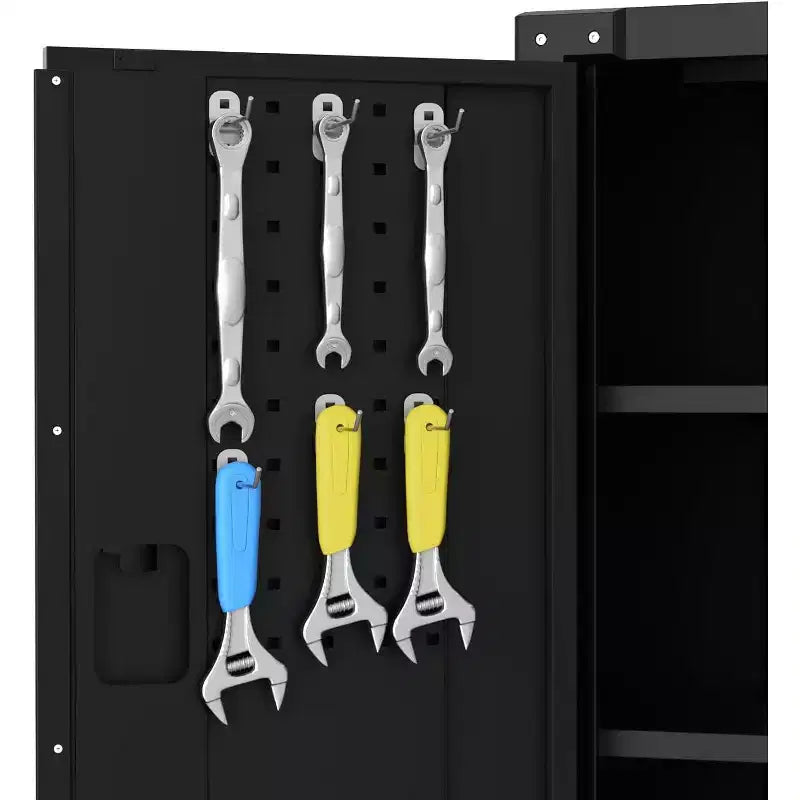 Rolling Tool Storage Cabinet with Wheel, Heavy Duty Metal Garage Storage Organizer with Adjustable Shelf & Locks, Tool Cabinet for Warehouse Workshop