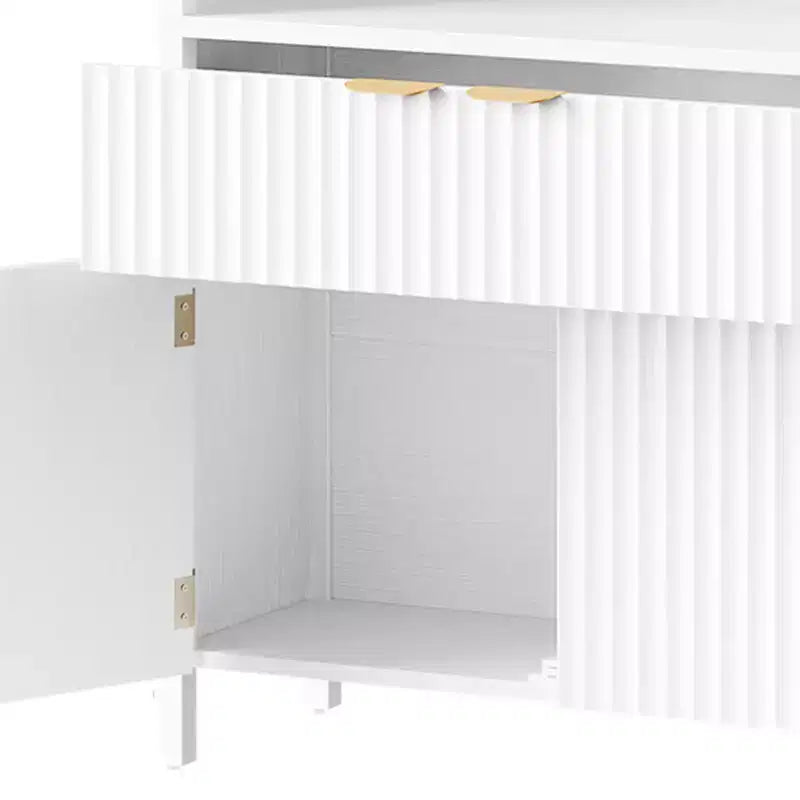 Bibliothèque de 72 pouces de haut avec lumières LED et tiroirs, étagère de rangement en bois à 6 niveaux avec portes, vitrine d'exposition
