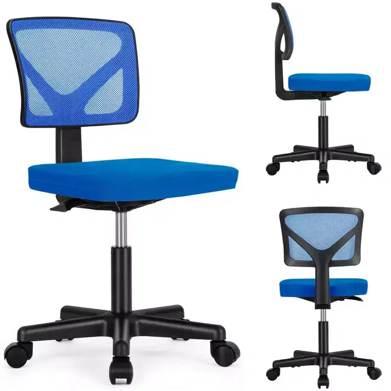 Chaise de bureau sans accoudoirs en maille à dossier bas TUYOHW, chaise d'ordinateur avec soutien lombaire, chaise de bureau pour l'étude, le bureau, la salle de lecture