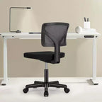 Chaise de bureau sans accoudoirs en maille à dossier bas TUYOHW, chaise d'ordinateur avec soutien lombaire, chaise de bureau pour l'étude, le bureau, la salle de lecture
